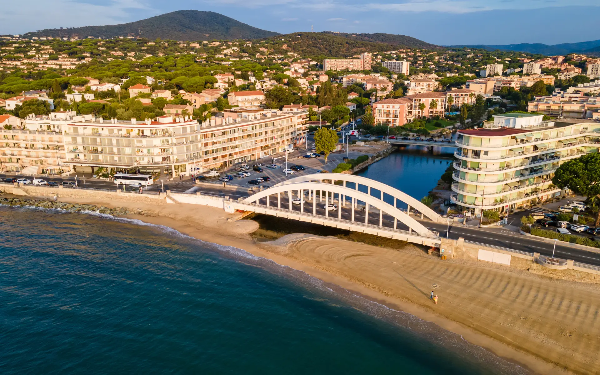 Saint Maxime vu aerienne pont plage mer